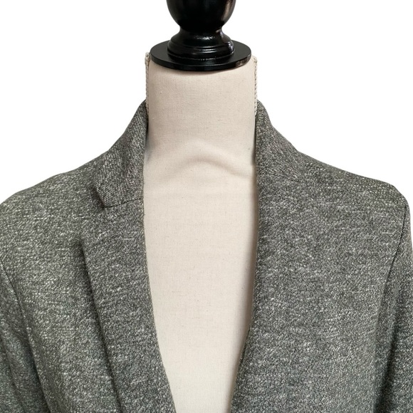 Lauren Conrad Green Gray Knit Blazer Open Front Cotton Sweater Jacket Size XS - Picture 2 of 14